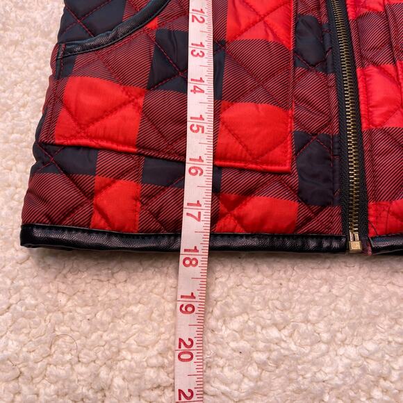 Pinc Premium Red and Black Plaid Puffer Vest Small - Picture 9 of 9